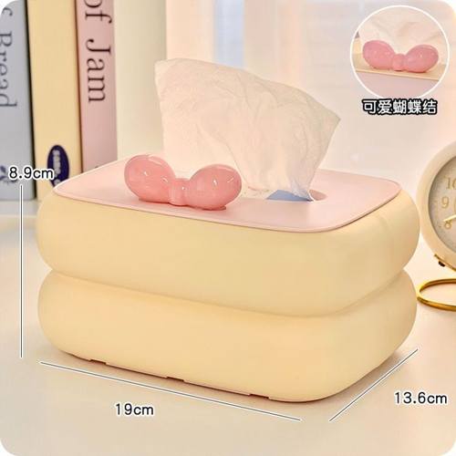 奶油风撞色纸巾盒ins风高颜值桌面抽纸盒学生宿舍床头办公纸抽盒