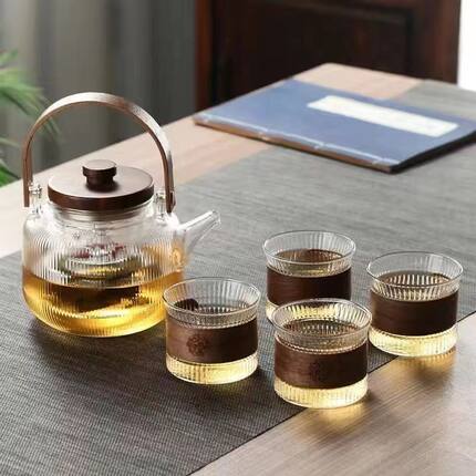 茶具旅行泡茶壶茶具套装茶具一套家用简约收纳玻璃日式玻璃煮茶壶