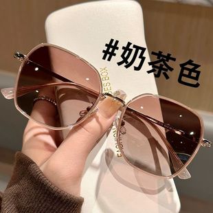 奶茶色近视墨镜女可配度数防紫外线大脸显瘦开车专用太阳眼镜 韩版