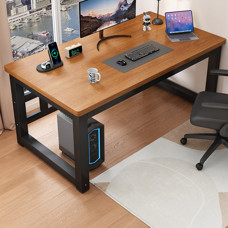 实木电脑桌台式卧室书桌学生写字桌家用简约工作台电竞桌办公桌子