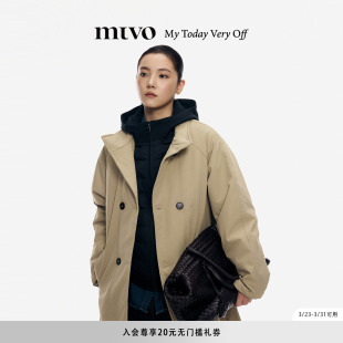 风衣外套翻领冲锋男女同款 复古高级松弛感长款 mtvo新款 李鑫一同款