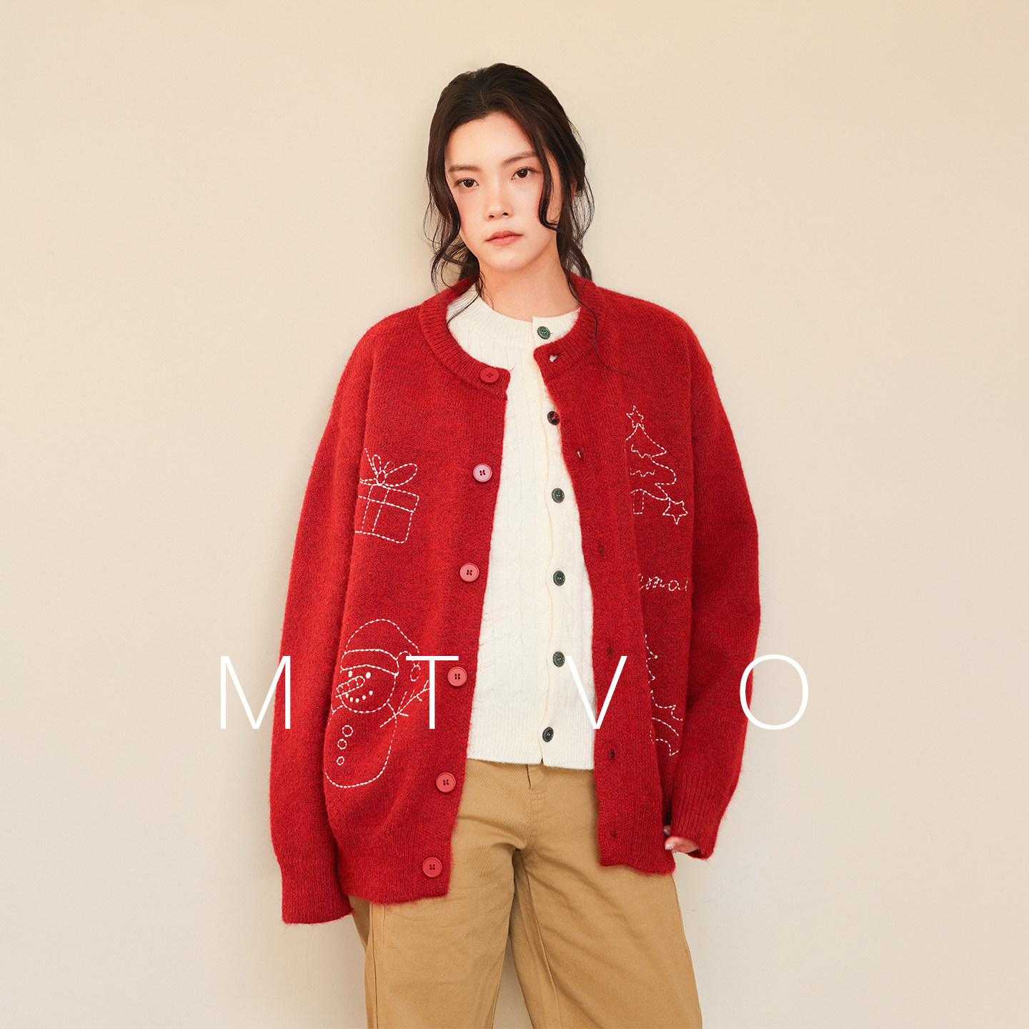 黄朔同款mtvo毛衣开衫女春秋2026新款针织上衣圣诞新年外套男高级,男装,针织衫/毛衣,淘宝优惠券,粉丝福利购,淘宝优惠卷