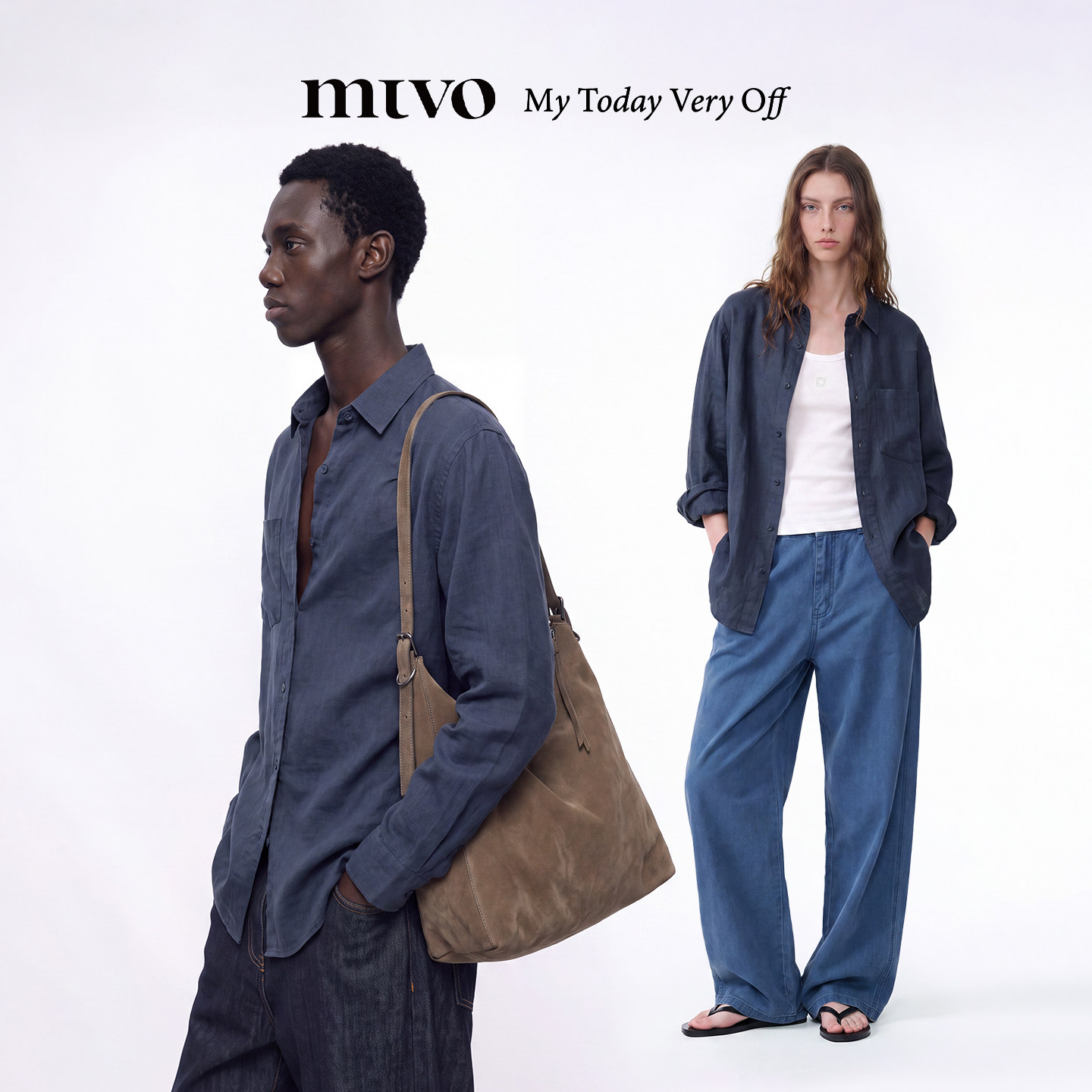 【MTVO】莱赛尔混纺藏青色衬衫图片