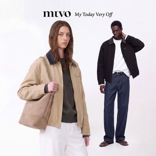 【MTVO】拼接皮领夹克