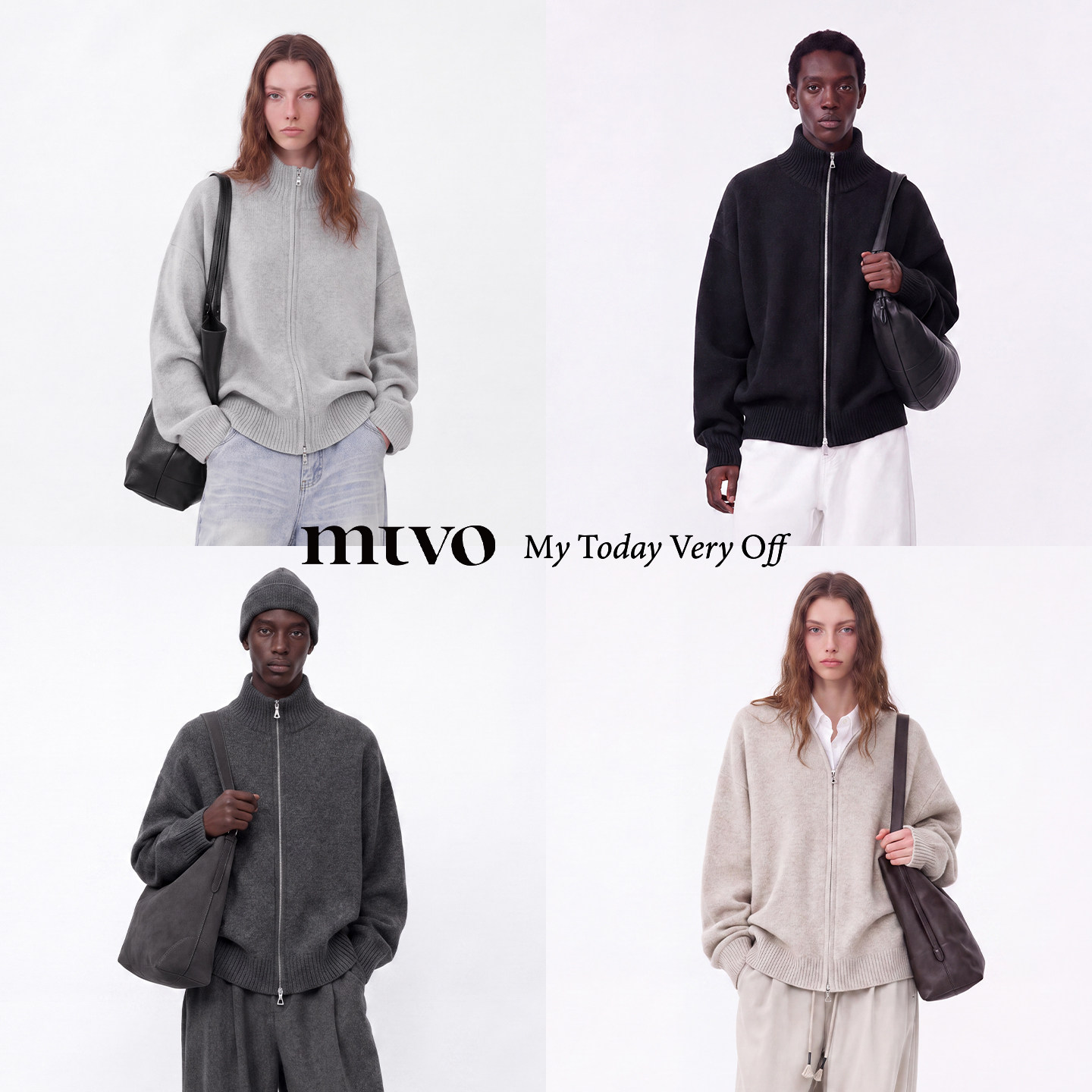 【MTVO】双拉链开衫毛衣图片