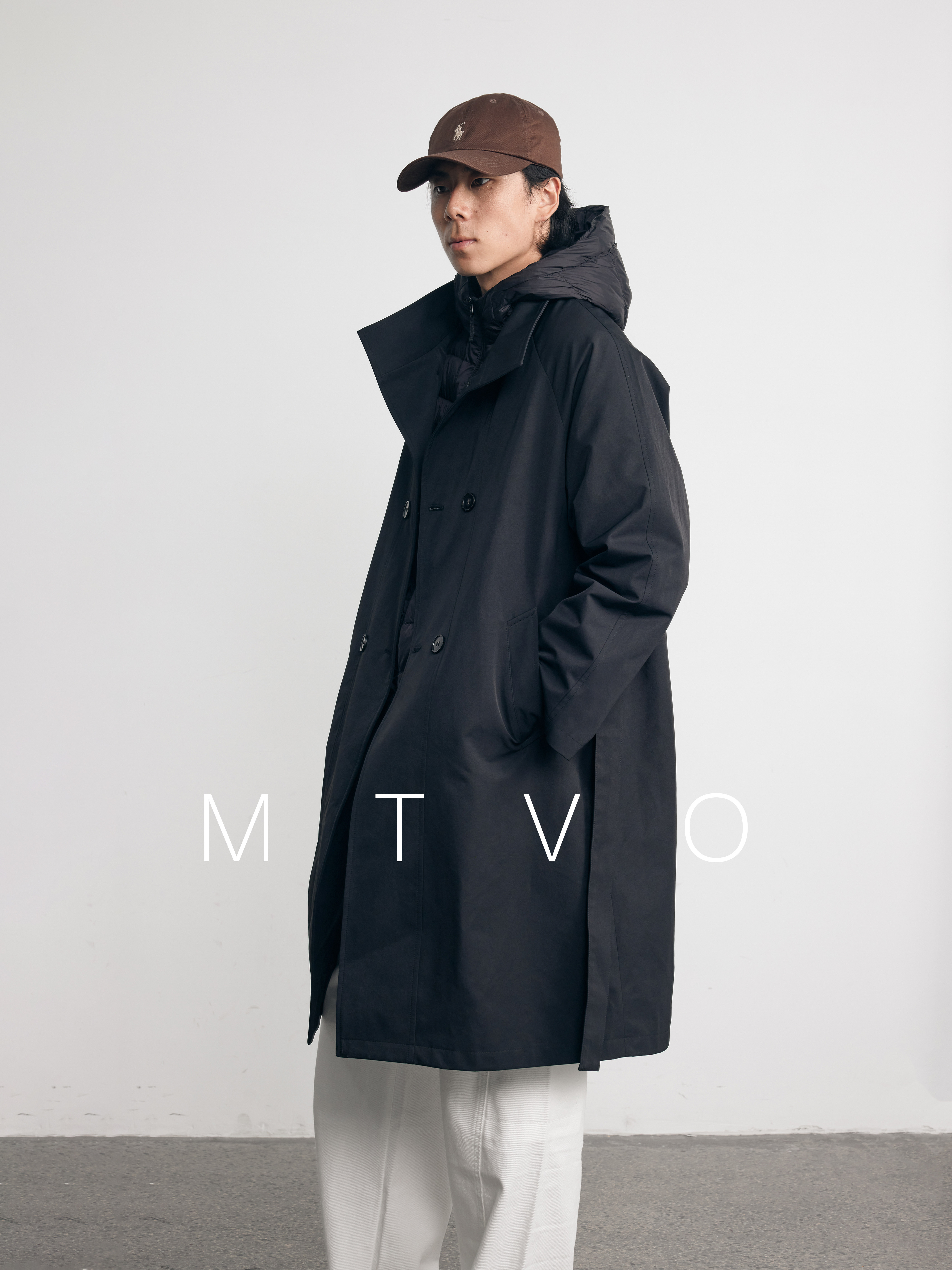 mtvo2025新款美式覆古中长款双排扣风衣外套翻领冲锋衣男女同款