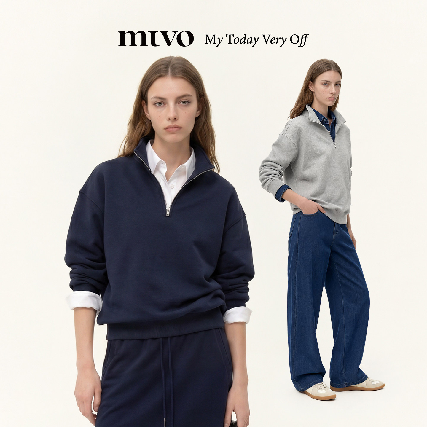 【MTVO】半拉链立领卫衣外套图片
