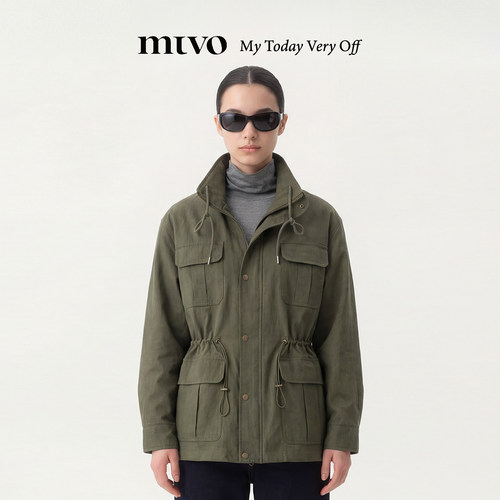 MTVO做旧加厚收腰棉服外套