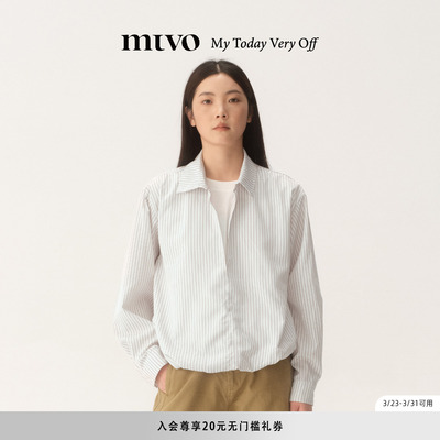 mtvo2026春季新款V领长袖衬衫女