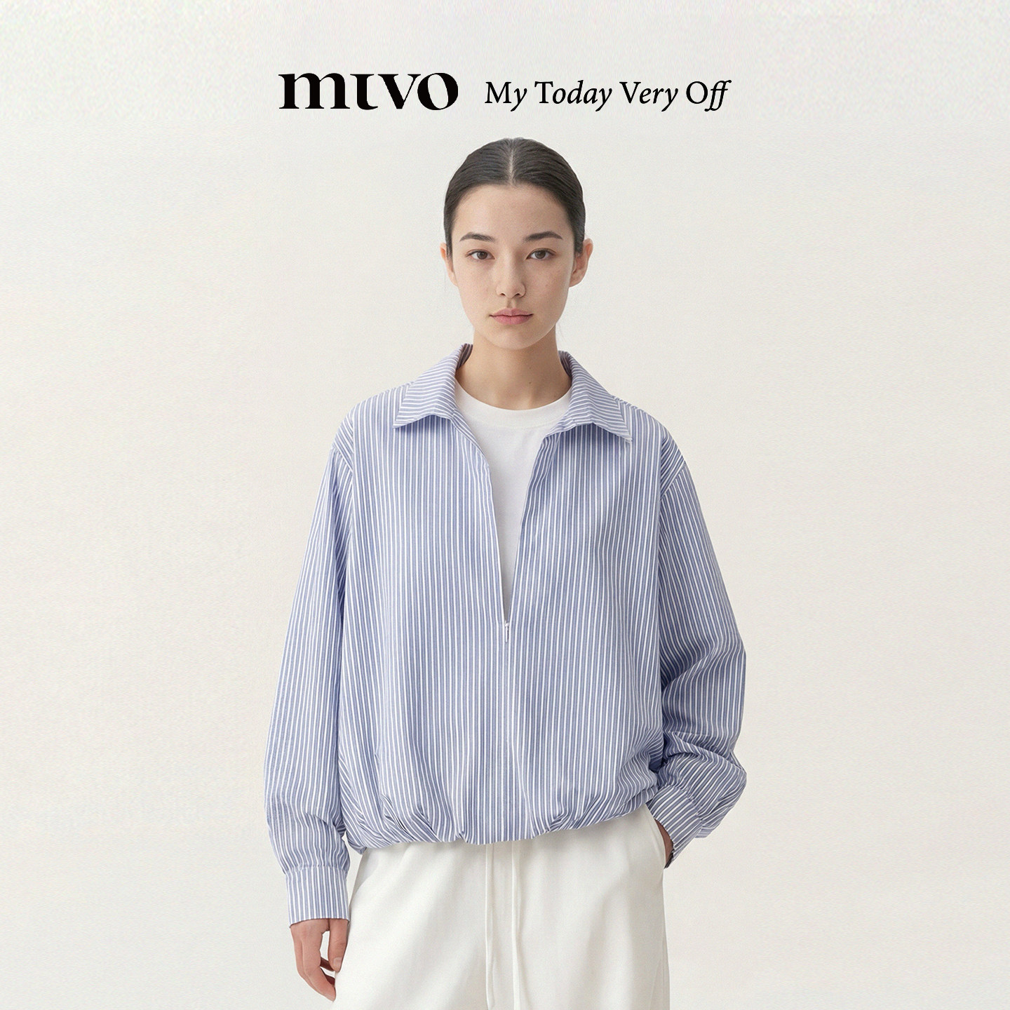 mtvo2026春季新款V领长袖衬衫女