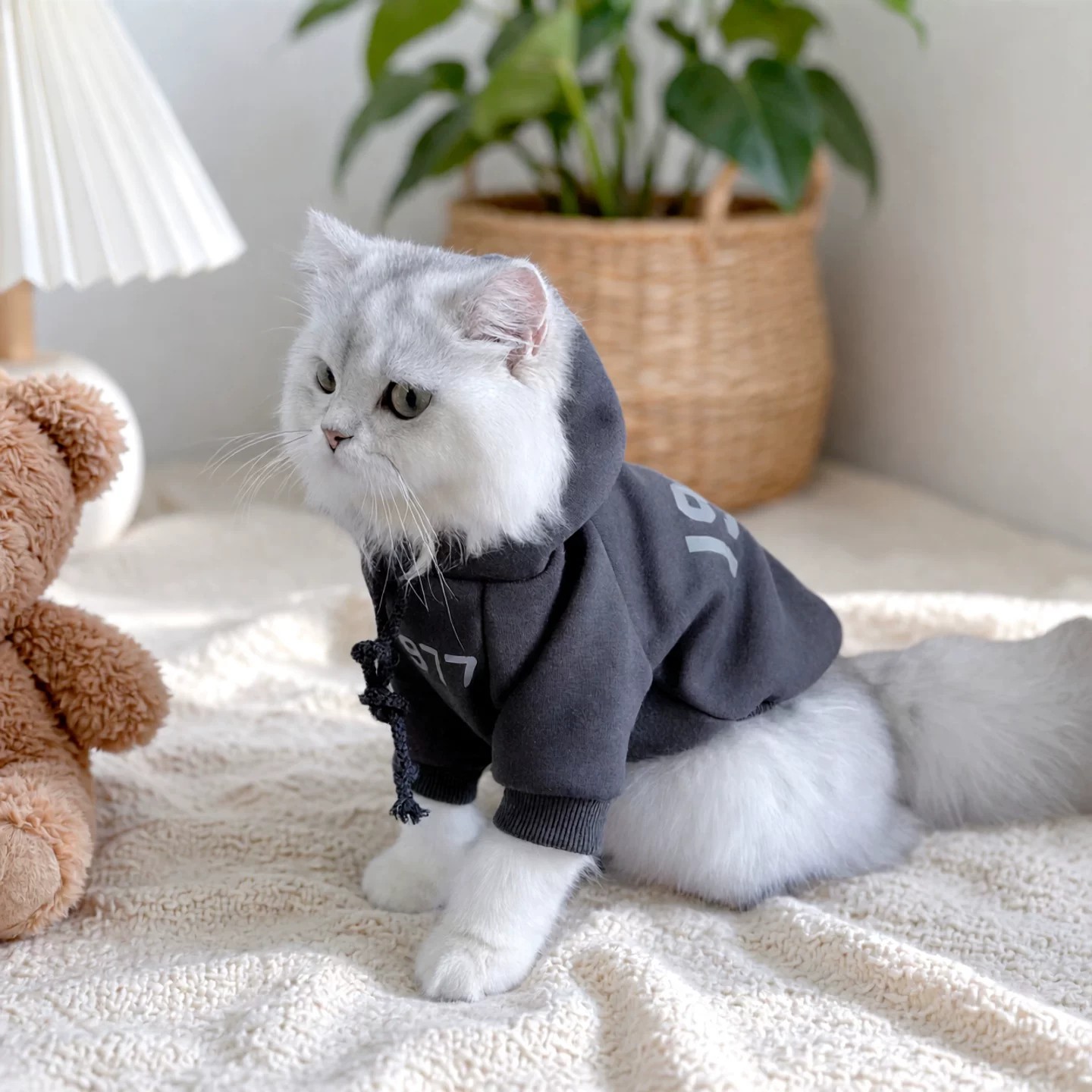狗狗猫咪条纹两脚衣冬保暖居家服比熊布偶春秋猫咪弹力舒适外出服