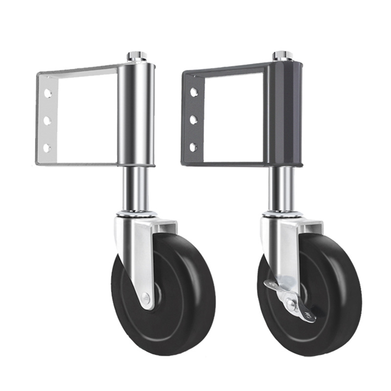 万向轮轮子4h/5寸大门窗喷塑黑色轨道轮金属滑轮门轮脚轮