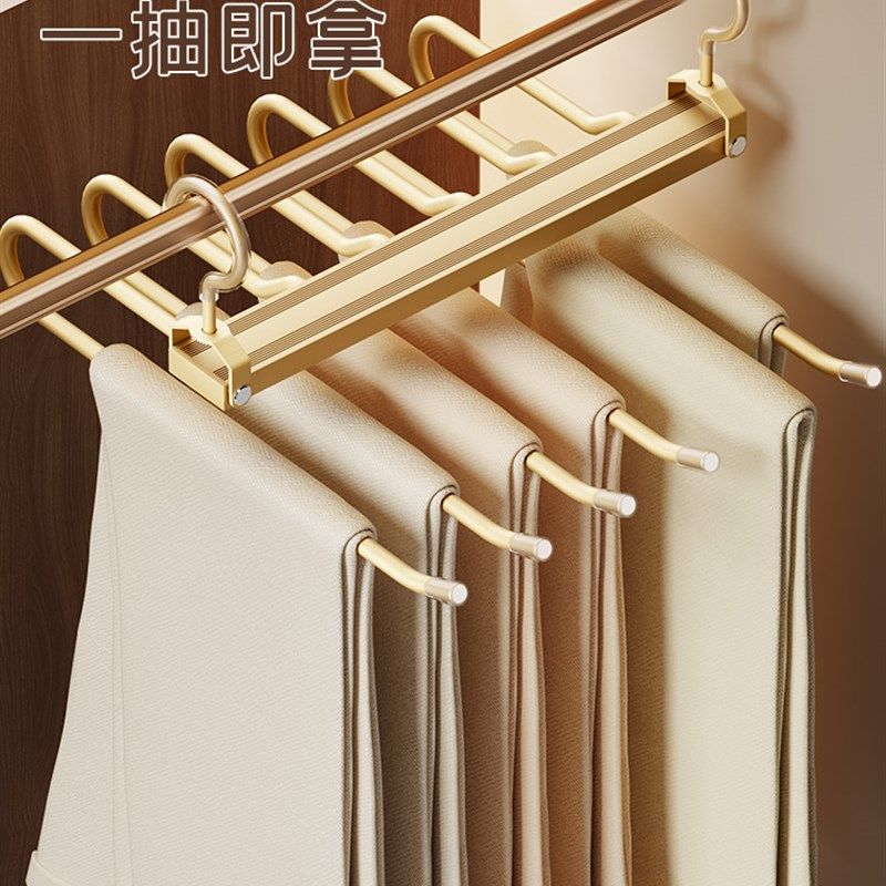 折叠裤架衣柜挂j裤子衣架专用神器挂钩多功能收纳家用无痕多层挂