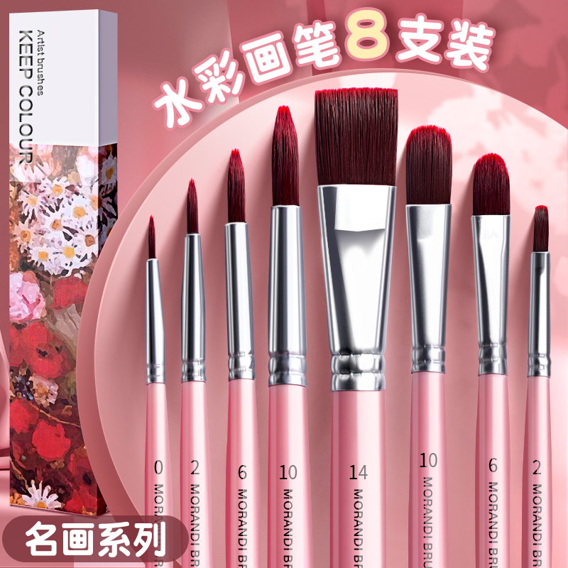 水粉画笔套装丙烯油画笔j美术生专用颜料画笔水彩笔排笔初学者尼