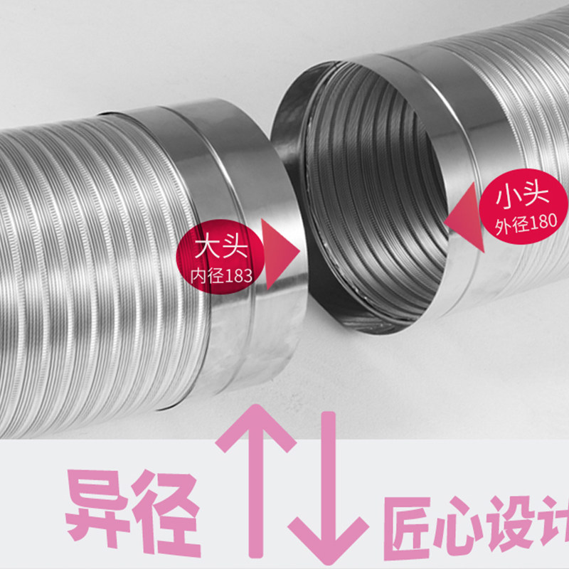 油烟机纯铝排烟排气管耐高温伸缩排风硬管抽烟机金T属通风烟道软