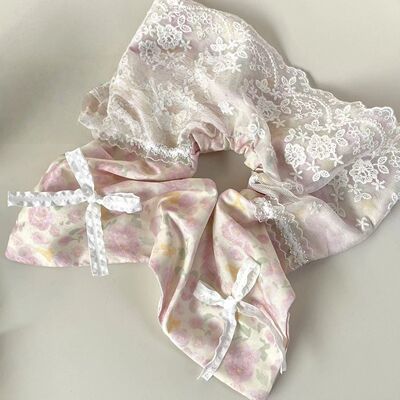 手作碎花蝴蝶结少女心小熊方巾大肠发圈韩系浪漫复古可爱甜美发饰
