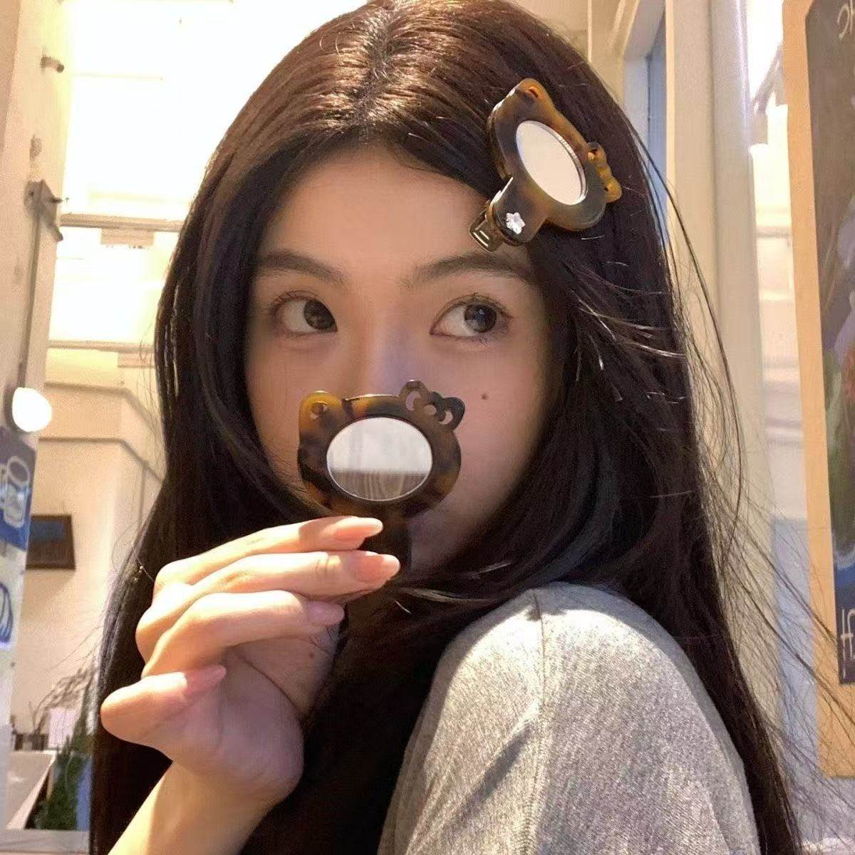 可爱豹纹小猫镜子醋酸发夹蝴蝶结小猫咪鸭嘴夹便携化妆镜配发饰女,饰品/流行首饰/时尚饰品新,发饰,淘宝优惠券,粉丝福利购,淘宝优惠卷