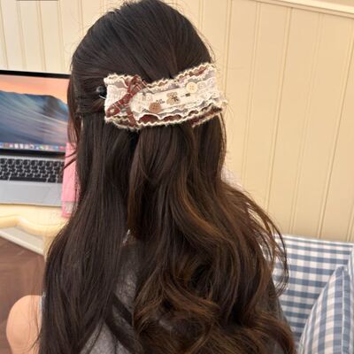高级感韩系氛围感甜美KT蕾丝蝴蝶结香蕉夹饱满后脑勺创意小众发夹