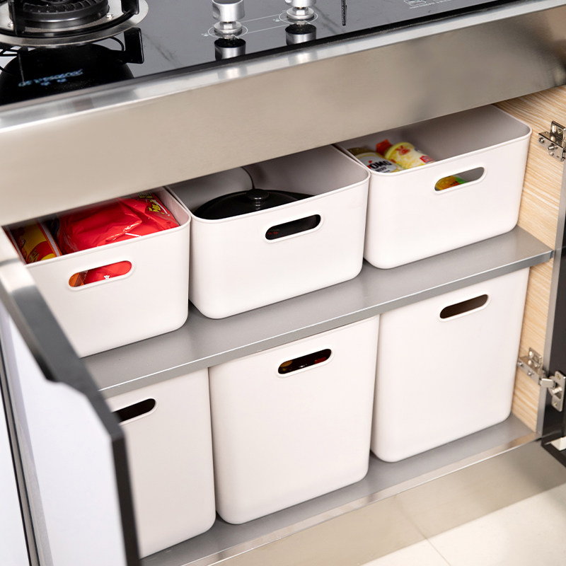 收纳盒塑a料无盖加高衣柜置物盒厨房用具杂物分类家庭桌面整理纯