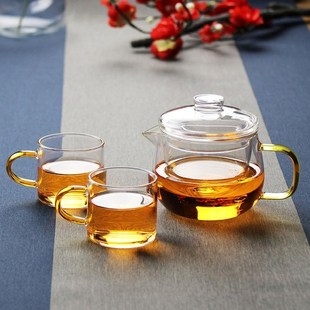 单人办公室耐e热高温玻璃迷你花茶泡茶壶透明功夫茶具小号茶壶过