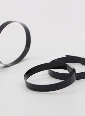 304喷塑不锈钢扎带4.6mm 8mmD黑色金属自锁式捆绑带船用高强度桥