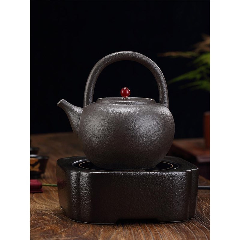 Q683火山石煮茶壶陶壶泡t茶煮茶器电陶炉套装陶瓷煮茶炉烧水壶功