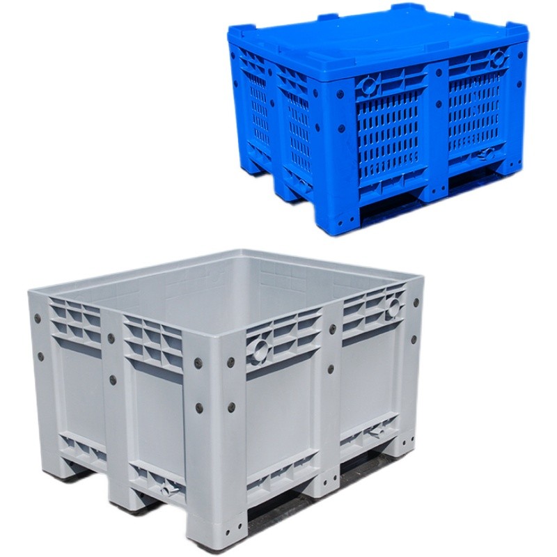 塑料卡板箱超大工具箱1r210叉车移动周转箱可加轮带盖物流箱废料