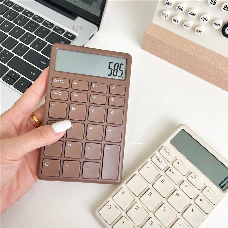 小型电子计算e器小巧便携大学生考试办公高颜值会计迷你按键计算