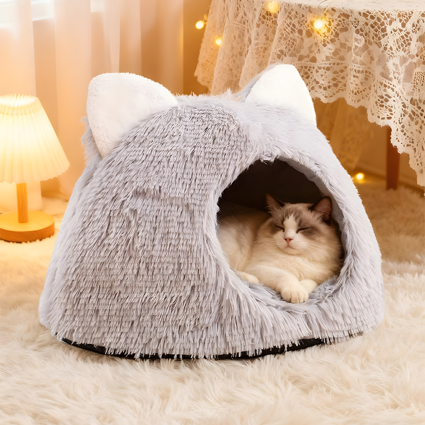 猫窝冬季加厚保暖半封闭式猫房子