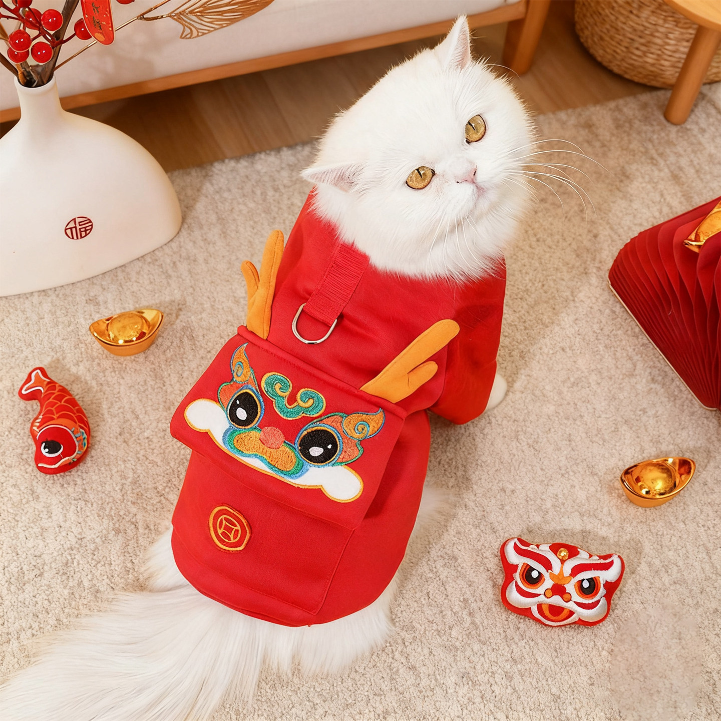 猫咪衣服过冬春节新款防掉毛新年红包宠物厚冬装背心马甲猫狗通用,宠物/宠物食品及用品,猫宠物服装/雨衣（新）,淘宝优惠券,粉丝福利购,淘宝优惠卷