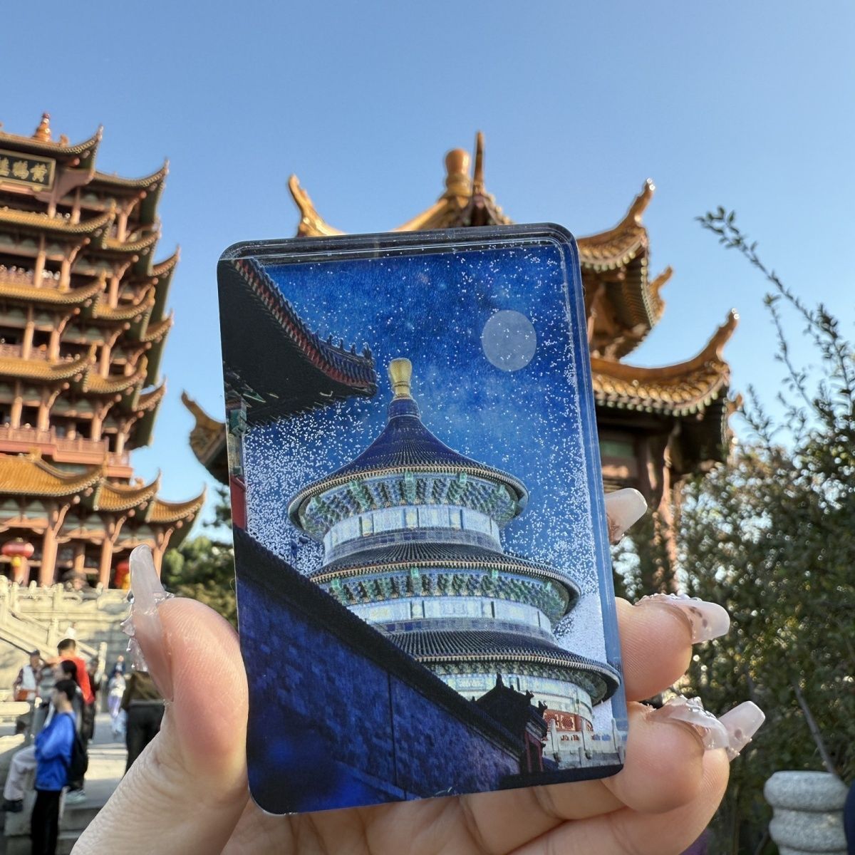 新款瑞雪飘雪流沙亚克力冰箱贴