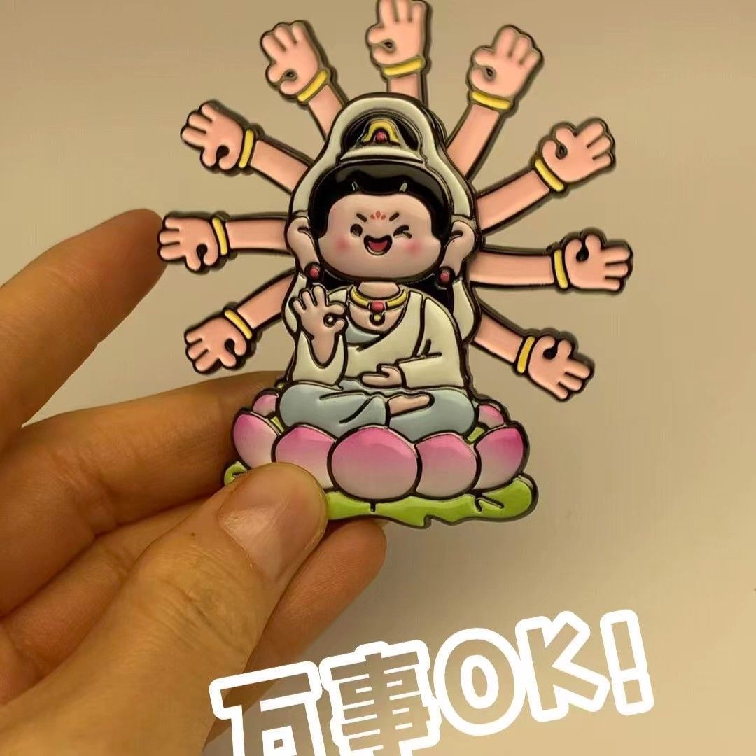 可爱卡通菩萨万事ok金属冰箱贴