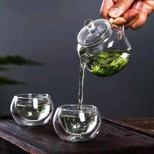 过滤E网泡茶壶玻璃带盖花茶绿茶壶 玻璃小壶家用电陶炉养生内置式