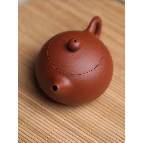 XEI3宜兴小红泥功夫茶壶工夫冲茶倒H把西施壶原矿球孔过滤小号家