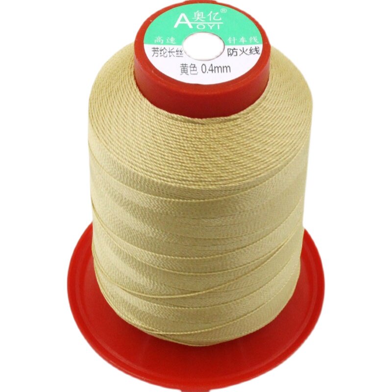 芳纶长丝防火线凯夫拉纤r维阻燃线耐高温缝纫线黄色耐切割高强度