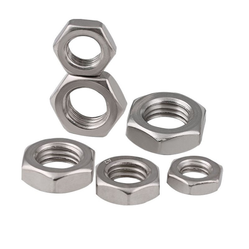 304316e不锈钢六角薄螺母正反牙GB6173细牙细扣GB6172六角薄扁螺