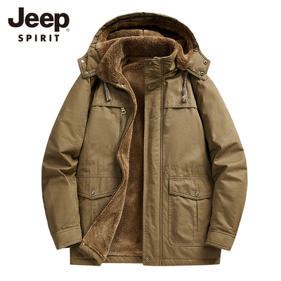 JEEPSPIRIT吉普冬季加绒外套男