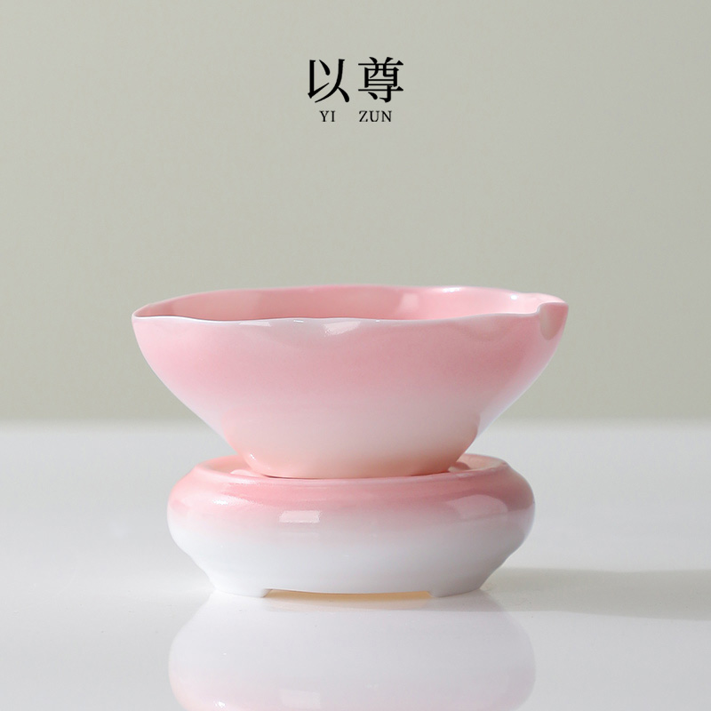 以尊茶漏茶滤公道杯全陶瓷一体茶叶过滤网茶道泡茶器茶隔茶具配件