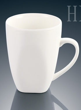 限量疯抢简约酒店餐具镁质白瓷陶瓷杯咖啡杯茶杯马克杯大号方脚杯