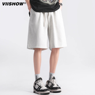 VIISHOW街头宽松百搭休闲短裤 男生复古简约跑步健身运动五分裤