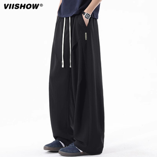 垂感直筒休闲裤 VIISHOW美式 男阔腿拖地裤 运动卫裤 子高街 街头夏季