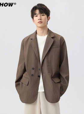 VIISHOW休闲小西装修身制服简约宽松秋装2025年新款西服外套男士