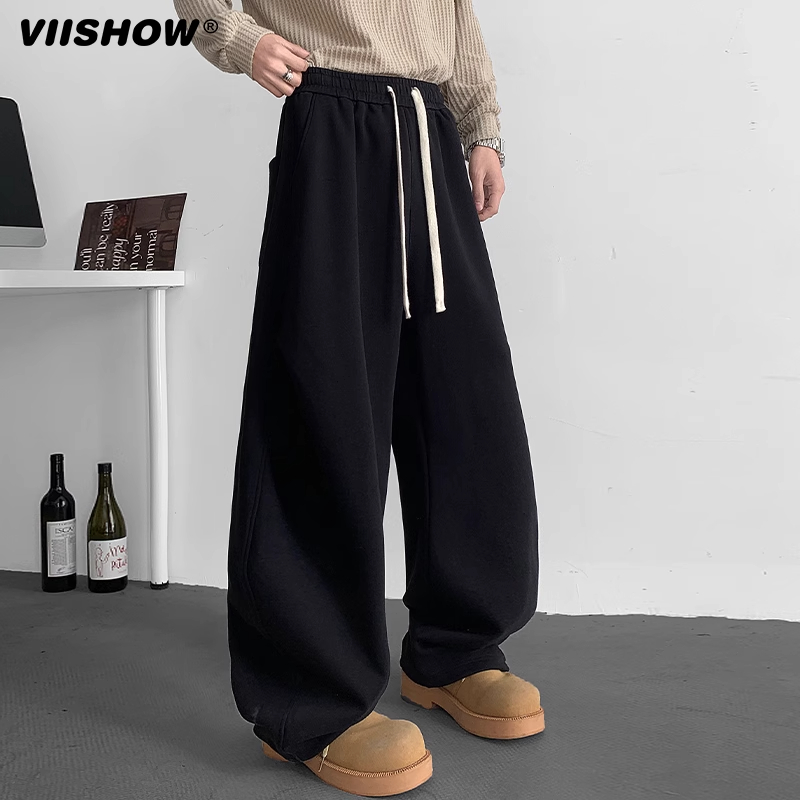 VIISHOW美式扎染弯刀裤男夏季潮牌高街宽松运动直筒阔腿休闲裤子