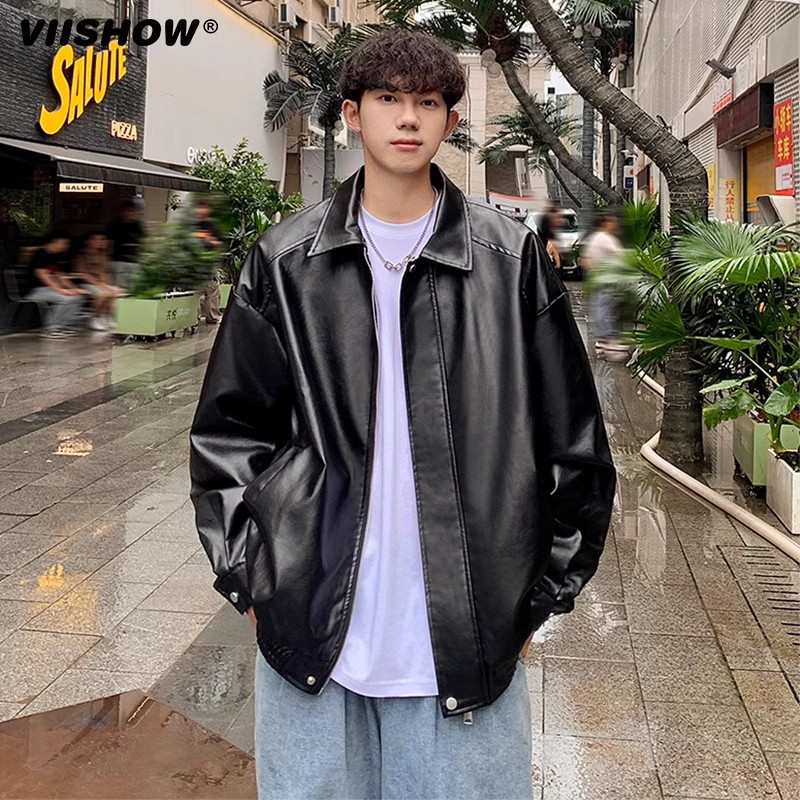 VIISHOW皮衣外套男春秋季夹克