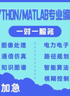 matlab代编程序代做图像通信处理simulink控制仿真python算法复现
