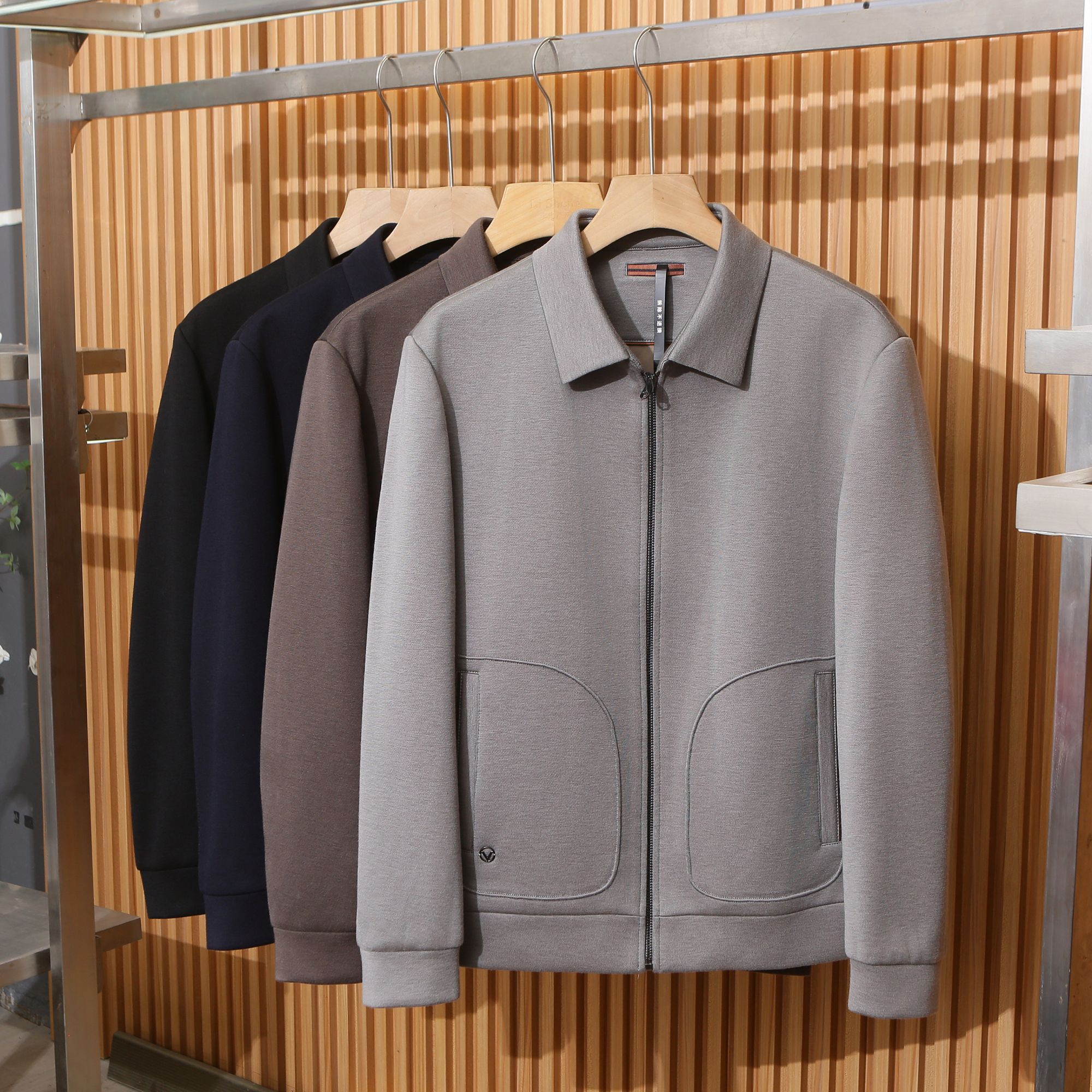 意式奢华羊毛混纺商务休闲夹克男