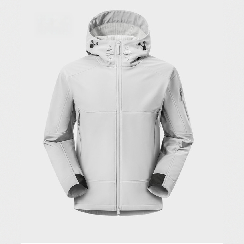 秋冬防风防水透气加绒软壳冲锋衣