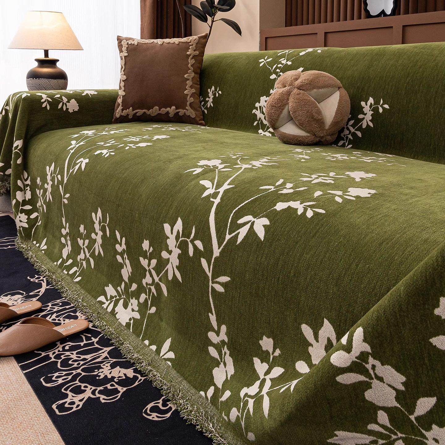 新中式沙发巾四季通用2025新款一体式全包套罩轻奢高级感沙发盖布