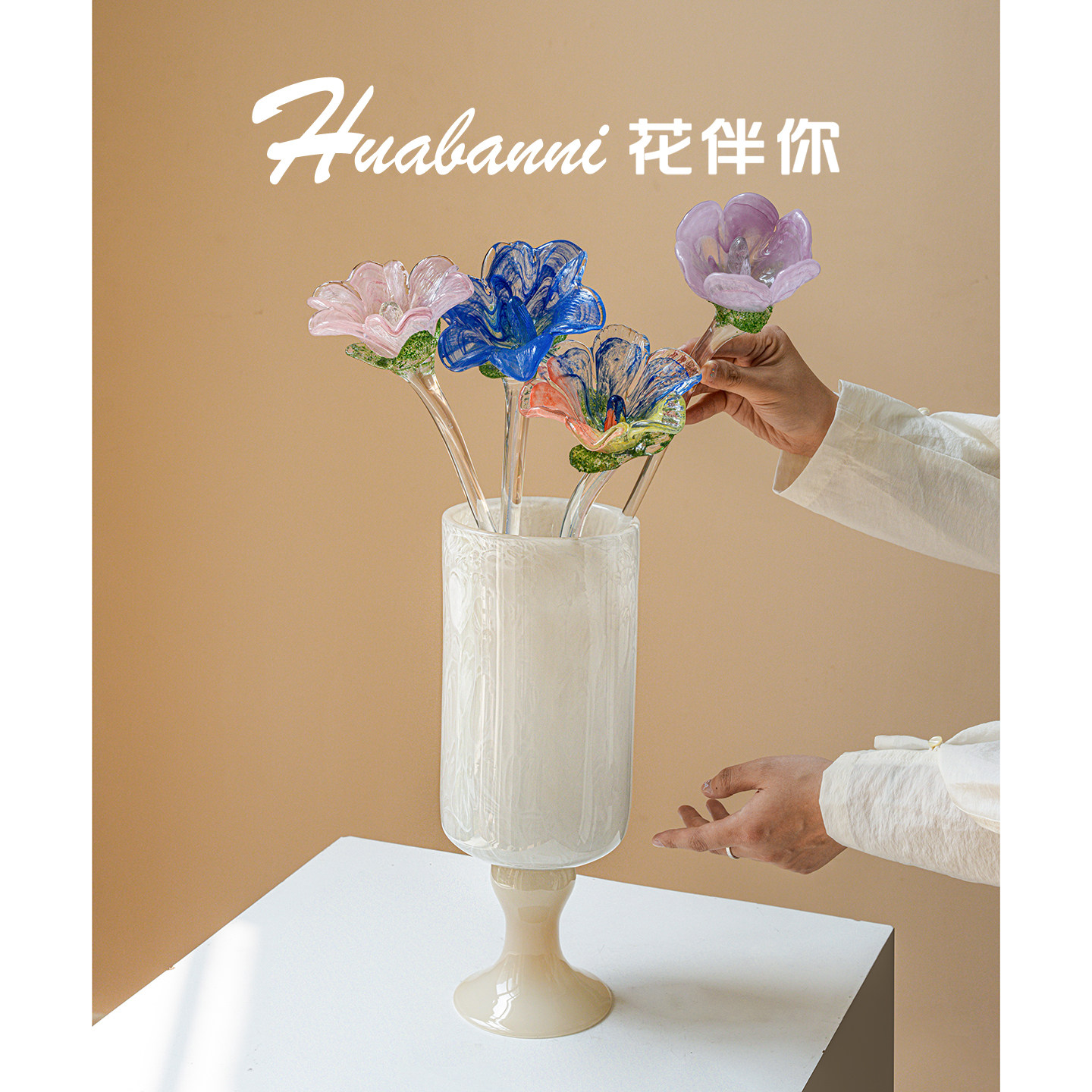 非遗琉璃荷花永生花家居摆件图片