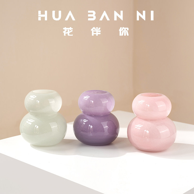 创意葫芦玻璃花瓶水培植物插花